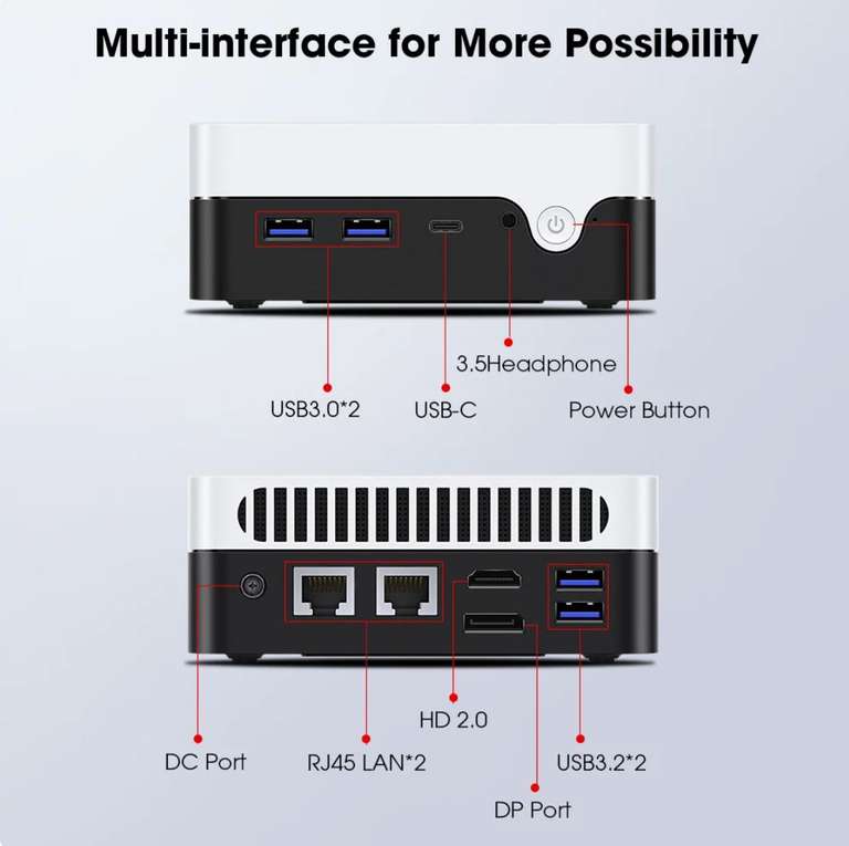 Mini PC Chuwi Larkbox X Intel N100 / 512Go-12Go / Wifi 6 + BT 5.2 (Expédition depuis Espagne)