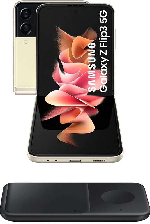 Smartphone 6.7" Samsung Galaxy Z Flip 3 5G - 8 Go RAM, 128 Go + chargeur wireless duo (version Espagne)