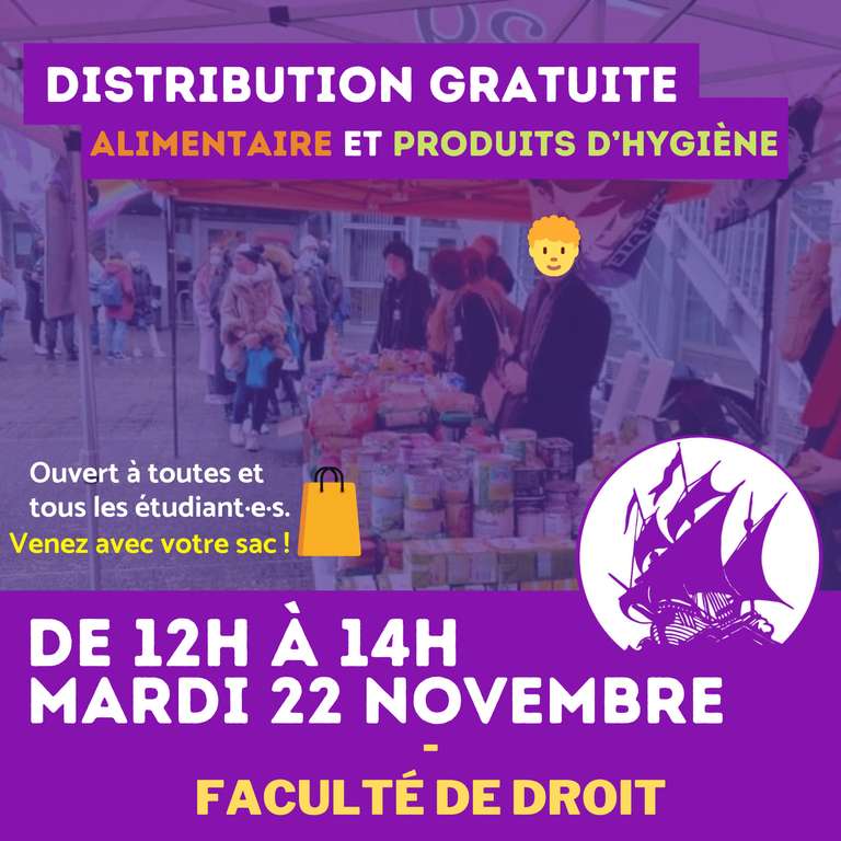 [Étudiants] Distribution gratuite alimentaire et de produits d'hygiène - Brest (29)