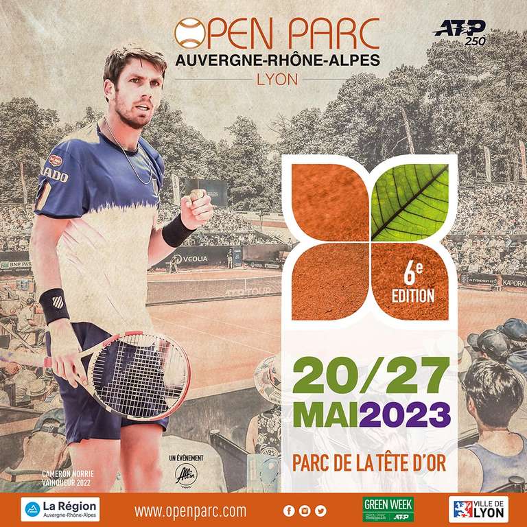 Accès gratuit le samedi 20 mai aux matchs de qualifications de l'Open Parc Auvergne-Rhône-Alpes - Lyon (69)