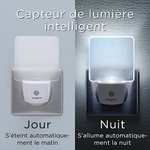 Veilleuse LED Integral - Détecteur Automatique Jour/Nuit, Format Prise Electrique, Couleur Blanc Mat