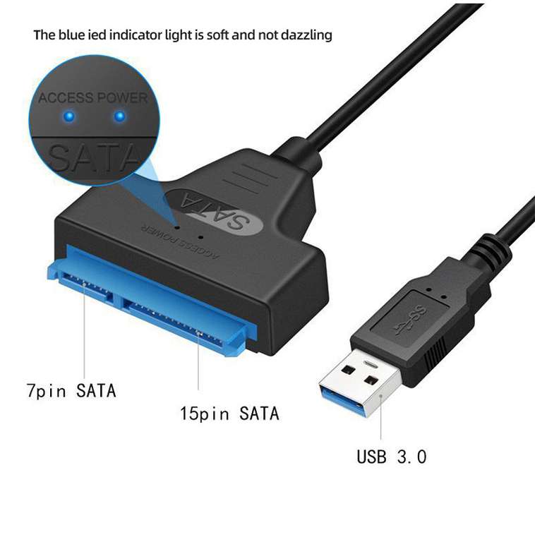 Câble SATA 3 vers USB 3.0 pour disque dur 2,5"