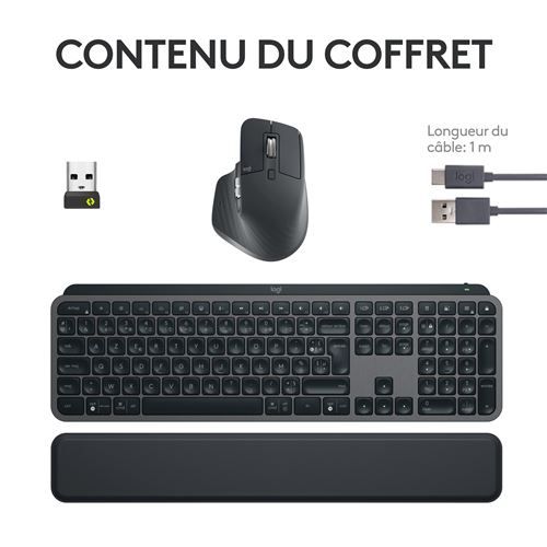 [Prime] Pack Combo Logitech Clavier MX Keys S + Souris MX Master 3S + Repose Poignet (Via ODR 20€)