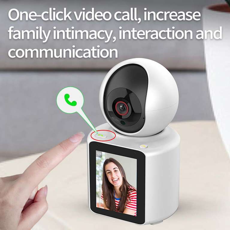 Caméra de surveillance IP WiFi SANNCE C31 avec Écran 2.8" - 1080p, 360°, Appel vidéo, Vision nocturne, Détection de mouvement