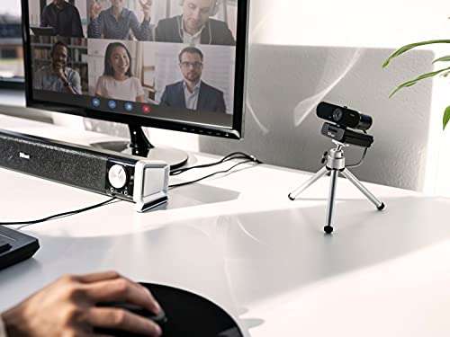 Webcam USB Trust Taxon QHD 2560 x 1440 (2K) avec Autofocus et 2 Micros Intégrés, 30 FPS