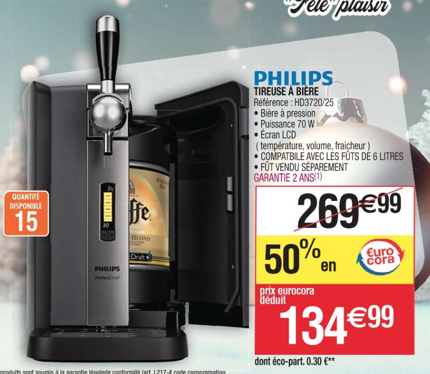 Tireuse à bière Philips Perfect Draft HD3720/25 (Via 134,99€ sur