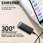 SSD Externe Samsung T5 EVO 4 To, USB 3.2 Gen1, 460Mo/s (via 150€ d'ODR)