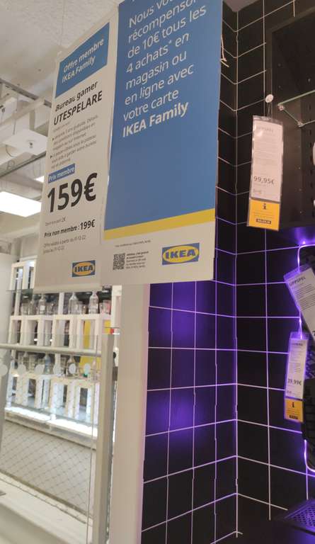 [Membres IKEA Family] Bureau gamer Utespelare noir - 160x80 cm - Paris Madeleine (75)