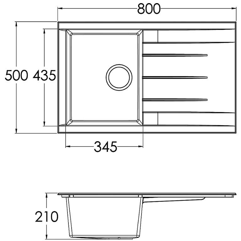 Sélection d'éviers en promotion - Ex : Evier résine 1 bac Essentials - 800 x 500 mm, Noir mat ou Blanc mat (2 bacs à 83€)
