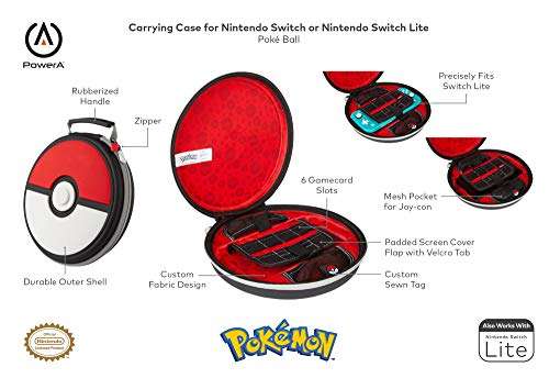 Etui de transport PowerA pour Nintendo Switch & Switch Lite - Motif Poké Ball