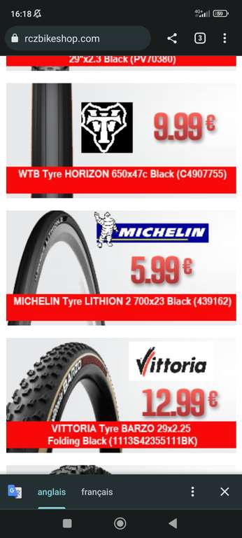 Pneu vélo route Michelin Lithion 2 700X23C