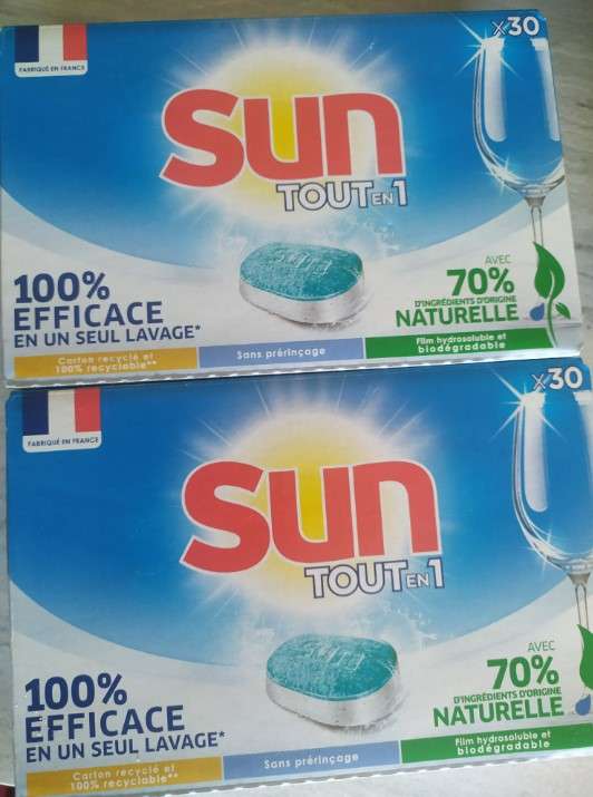 Lot de 2 paquets de 30 pastilles pour lave-vaisselle Sun Tout-en-1 - Gardanne (13)