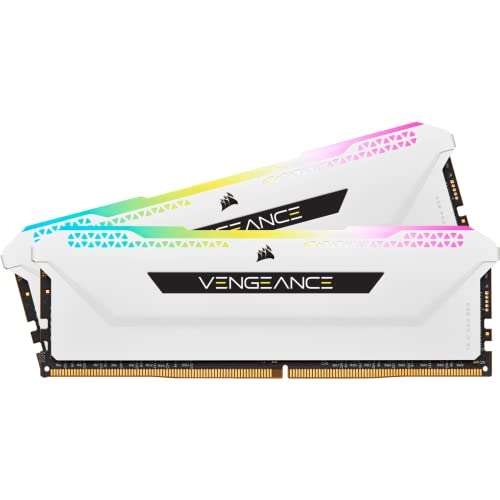 Kit mémoire RAM Corsair VENGEANCE RGB PRO SL - 32Go (2x16Go) DDR4 3200MHz, C16 (blanches)