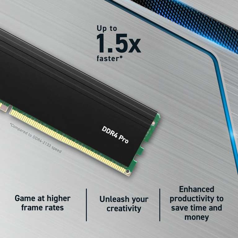 Crucial Pro RAM DDR4 32Go Kit (2x16Go) 3200MHz, Intel XMP 2.0 –