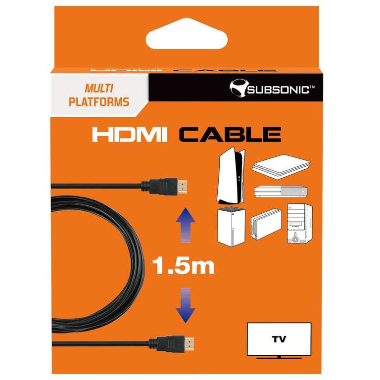 Câble HDMI Subsonic - 1,5m (via 8€ sur carte de fidélité)