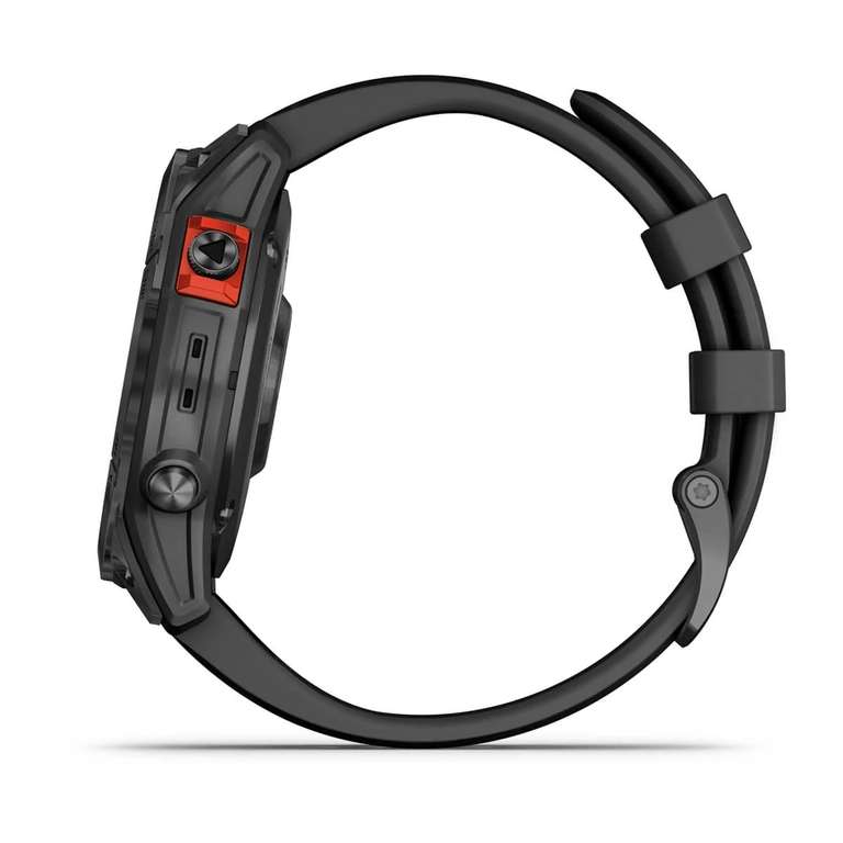 Montre connectée GPS Garmin Fenix 7 Solar - Gray avec bracelet noir, Boitier 47 mm