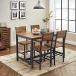 Lot de 2 chaises salle à manger - Cadre en Acier - Style Industriel - Marron Rustique et Noir - 36 x 46,6 x 87,1 cm