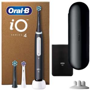 Brosse à dents électrique Oral-B iO Series 4 Plus Edition, 4 modes de nettoyage, Noir + 3 brossettes + Emballage recyclé (via 20€ d'ODR)