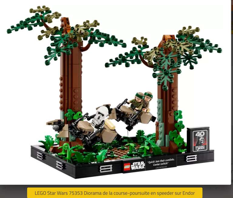 Jeu de construction Lego Star Wars 75353 Diorama de la Course-Poursuite en Speeder sur Endor (via 17.5€ de fidélité)