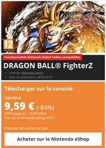 Dragon Ball FighterZ sur Nintendo Switch (dématérialisé)