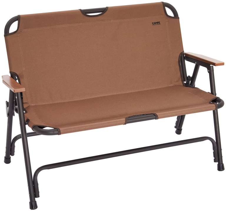 Chaise pliante 2 places en aluminium Campz - Sac bivouac, marron/noir