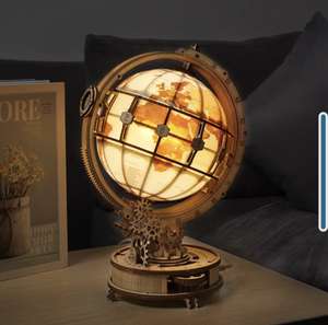 [Offre de bienvenue] Maquette Bois Puzzle Bois 3D Globe Lumineux Adulte Construction Adulte, 180 Pièces, Luminous Globe