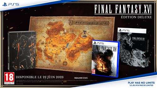 Jeu Final fantasy XVI edition deluxe sur PS5 + Pack d’écussons des nations de Valisthéa (+ 10€ sur le compte fidélité)