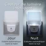 Veilleuse LED Integral, Avec Détecteur Automatique Jour/Nuit, Plastique, format Prise Electrique Blanc Mat