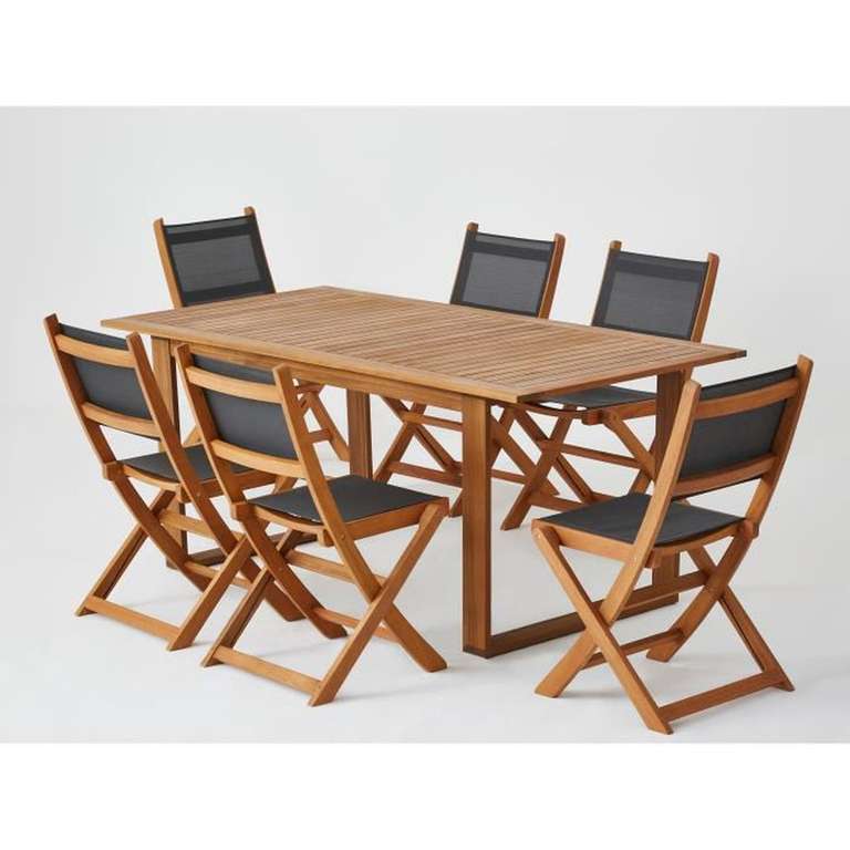 Table extérieure Levata en acacia FSC jusqu'à 8 personnes - 180 cm x 90 x 75 cm