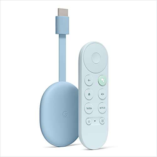 Passerelle multimédia Google Chromecast avec Google TV (Version 4K) - Bleu ciel ou Blanc glacier