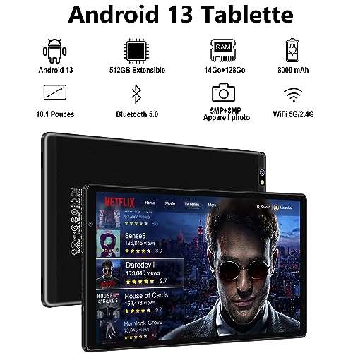 Tablette Enfant Aocwei 10" Android 13, 14 Go RAM + 128 Go Coque Antichoc Robuste (Vendeur Tiers)