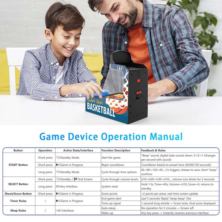 Desktop Arcade Basketball Game Table Basketball Shooting Game Mini Basketball Toy for Children and Adults, Best Gift Idea for Boys and Girls (Blue