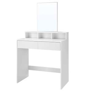 Coiffeuse avec grand miroir Vasagle RDT113W01 - Table de Maquillage, avec 2 Tiroirs et 3 Compartiments, blanc (vendeur tiers)
