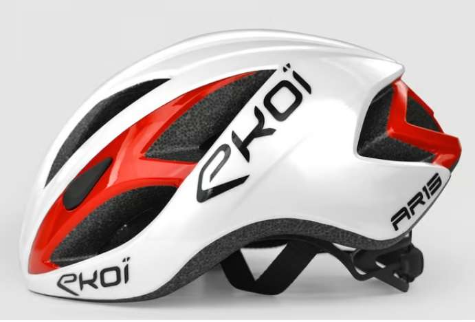Casque vélo Ekoi AR13 Evo - Noir mat/Rouge, Taille S/M ou L/XL