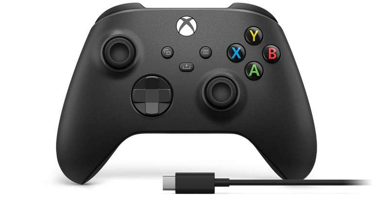 Manette sans fil Xbox Carbon Black avec Câble USB-C pour PC