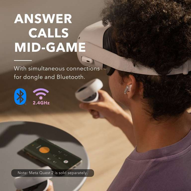 Écouteurs de jeu Anker Soundcore VR P10 TWS - compatibles avec Meta Quest 2, Steam Deck, PS4, PS5, PC, Switch, Blanc