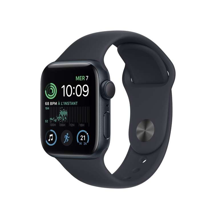 Montre connectée Apple Watch SE 40mm 2e Génération - cellulaire + GPS - Minuit (via 30€ sur carte fidélité)