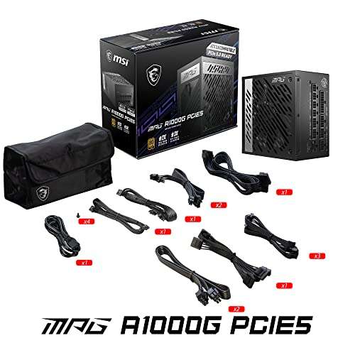 Alimentation PC MSI MPG A1000G PCIE5 - Gold, Full modulaire, ATX 3.0
