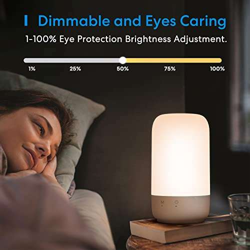 Lampe de chevet/ Veilleuse connectée Meross LED RGB - compatible Homekit, Alexa, Google Home (Via coupon)