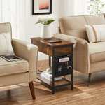 Bout de canapé avec prise Vasagle LET311B01 - Marron rustique - 60 x 31,5 x 60 cm