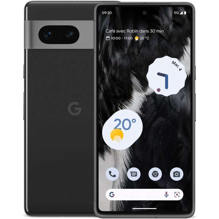 Smartphone 6.32" Google Pixel 7 - 5G, OLED FHD+ 90Hz, 8 Go RAM, 128 Go + écran de protection sur mesure (via 100€ de bonus reprise magasin)
