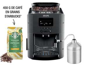 Machine à café Expresso avec broyeur Krups Essential YY4539FD + 1 paquet de Café Starbucks (450g)