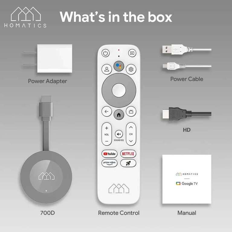 Clé TV Homatics Dongle G 4K – Certifié Netflix & Google TV – Chromecast Intégré, Télécommande Vocale – Transforme TV En Smart TV - 7