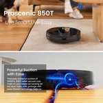 Robot nettoyeur Proscenic 850T 3000 Pa 3 modes de nettoyage Collecteur 250 ml Réservoir d'eau 200 ml Alexa Google Home-Noir (Stock Europe)