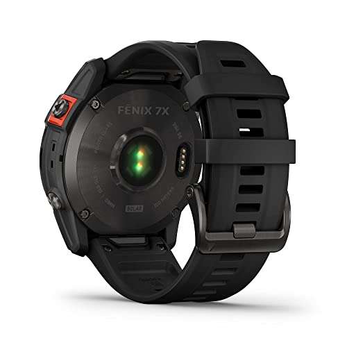 Montre connectée Garmin Fenix 7X, Solar - Gris avec bracelet noir, Boitier 51 mm