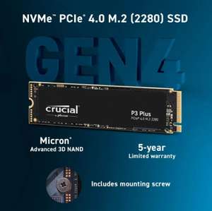 SSD NVMe Crucial P3 Plus - 2T, PCIe Gen4, jusqu'à 5000 Mo/s