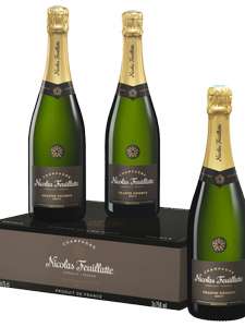 Lot de 3 bouteilles de champagne brut Nicolas Feuillate Grande Réserve - 3x75 cl