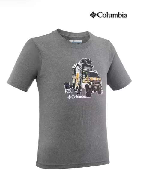 T-shirt de randonnée Columbia pour Enfant - Gris, Tailles du 8 au 16 ans
