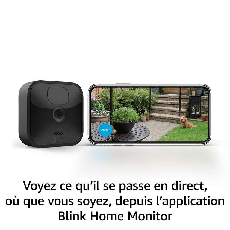 Caméra de surveillance HD sans fil Blink Outdoor résistante aux intempéries, Kit 1 caméra + Blink Video Doorbell