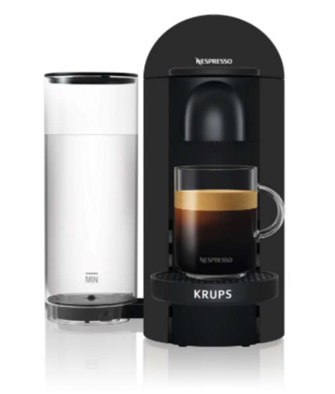Machine à café Krups Nespresso VertuoPlus YY3922FD - 5 tailles de tasse, 1.2L, noir mat